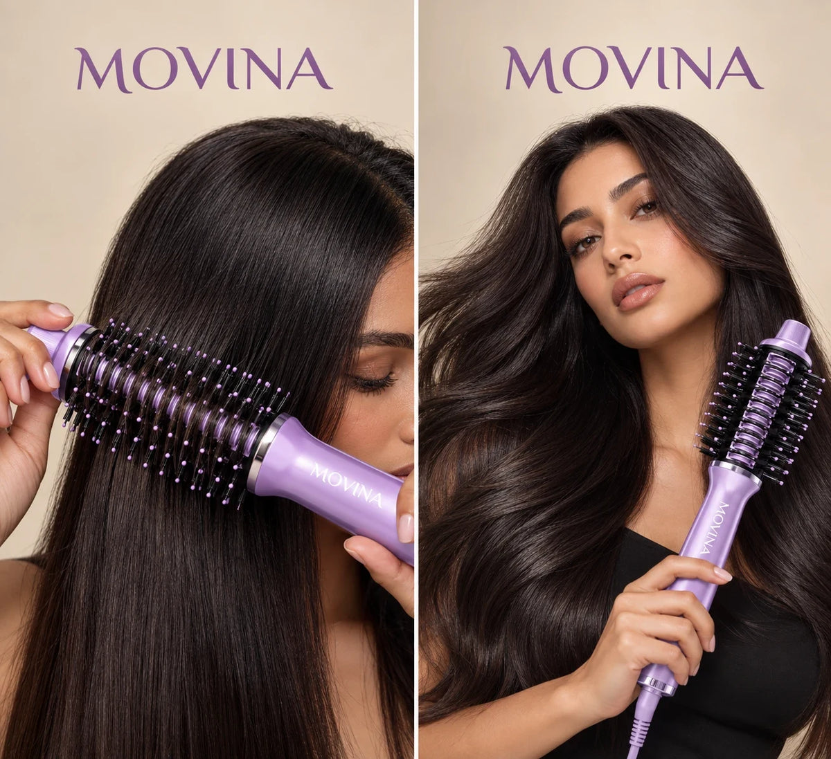 شعر ناعم ولامع مع فرشاية Movina